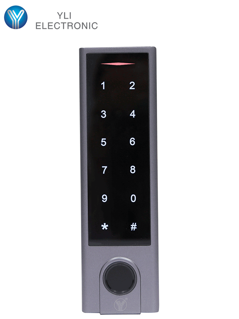 YLI YK1068A - Control de Acceso con Teclado Touch / Huella / Tarjetas ID 125 Khz / Exterior / Entrada Wiegand para Lector Esclavo 
