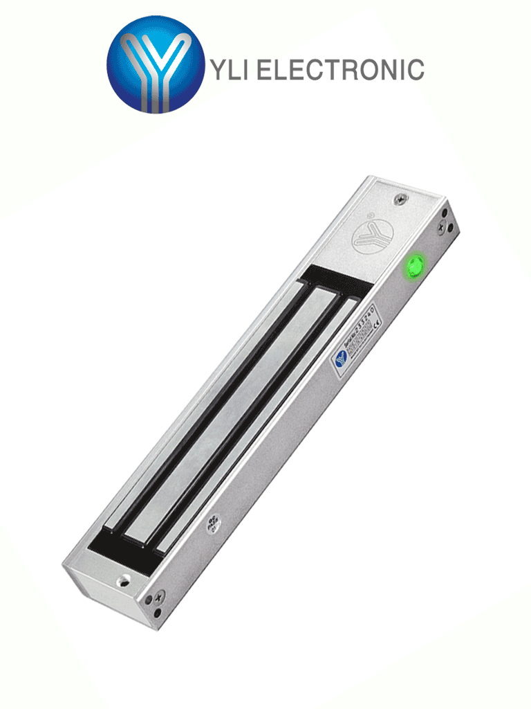 YLI YM280NLED - Cerradura Magnética con LED / Fuerza de Sujeción 280Kg /600Lb / Voltaje Dual 12v/24 VDC / Puertas de madera, vidrio, metálica  #YL1