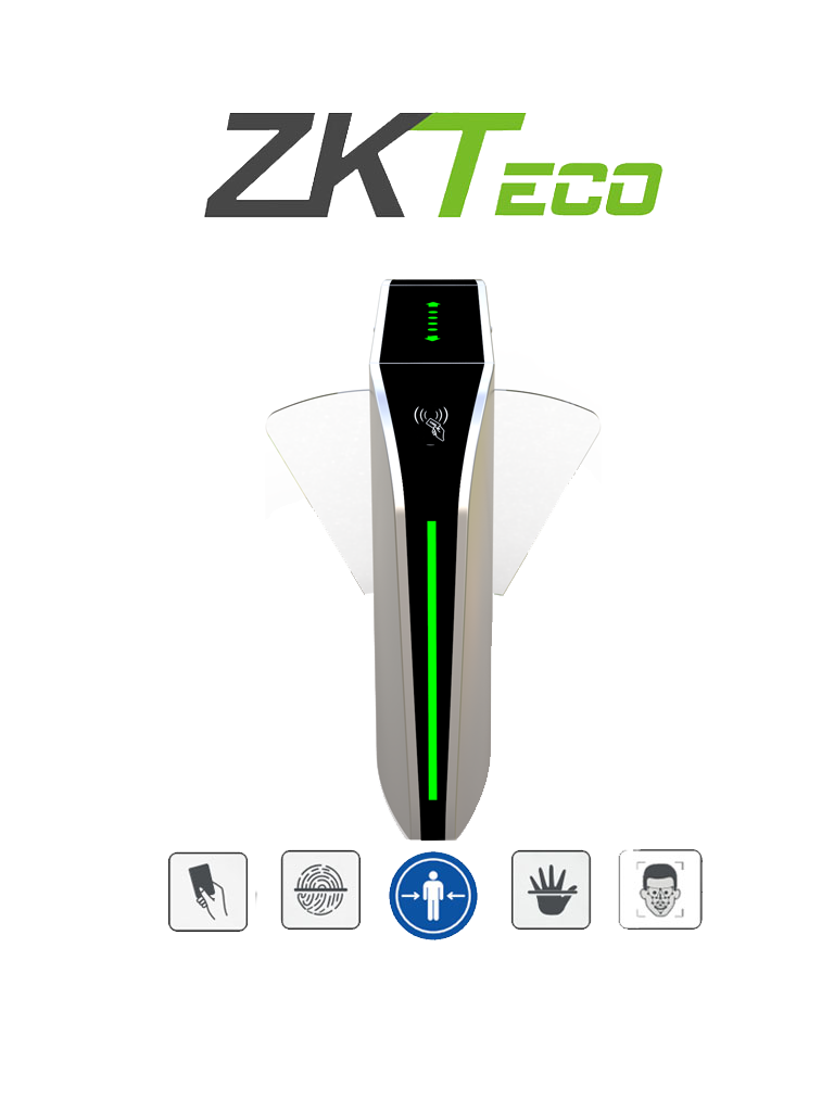 ZKTECO FBL320 - Barrera Peatonal Central Retraible / Acero SUS304 / Aleta de Acrílico / 110V / 35 Personas x Min / Carril 60 cm / Exterior Protegido / 2 millones de Ciclos / Infrarrojos de Seguridad / No cuenta con Lectores y Panel #spf