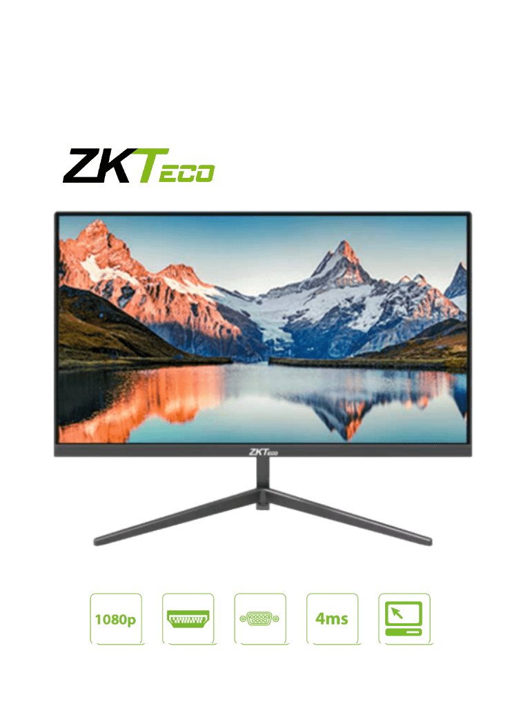 ZKTECO ZD222KA - Monitor LED Full HD de 22 pulgadas / Resolución 1920 x 1080 / Retroiluminación DLED / 1 Entrada de video HDMI y 1 VGA / Ángulo de Visión Horizontal 178° /  Soporte VESA / Incluye Cable HDMI / Ideal para hogar y oficina #HD1