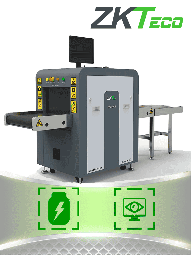 ZKTECO ZKX5030A - Máquina de Rayos X con energía simple, túnel para equipaje de 50 x 30 cm y capacitación en sitio incluida. #MCI2