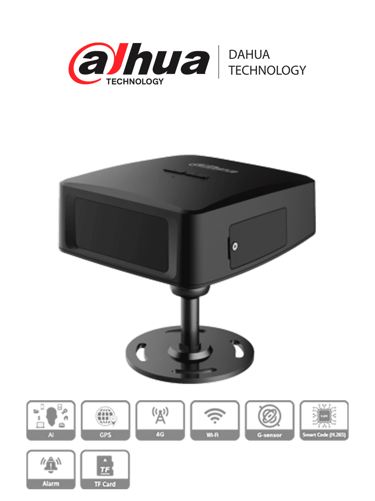 DAHUA DAE-CDMS8113-GFW - Camara para Tablero Vehicular de 1.3 Megapixeles/ Dashcam DSM 720p/ Campo de Vision 55°/ Micrófono y Altavoz Integrado/ 4G/ GPS/ WiFi/ Admite Camaras Moviles HDCVI Externas/ Compatible con Mobile Center#NuevosMoviles #DASH #DAMOV