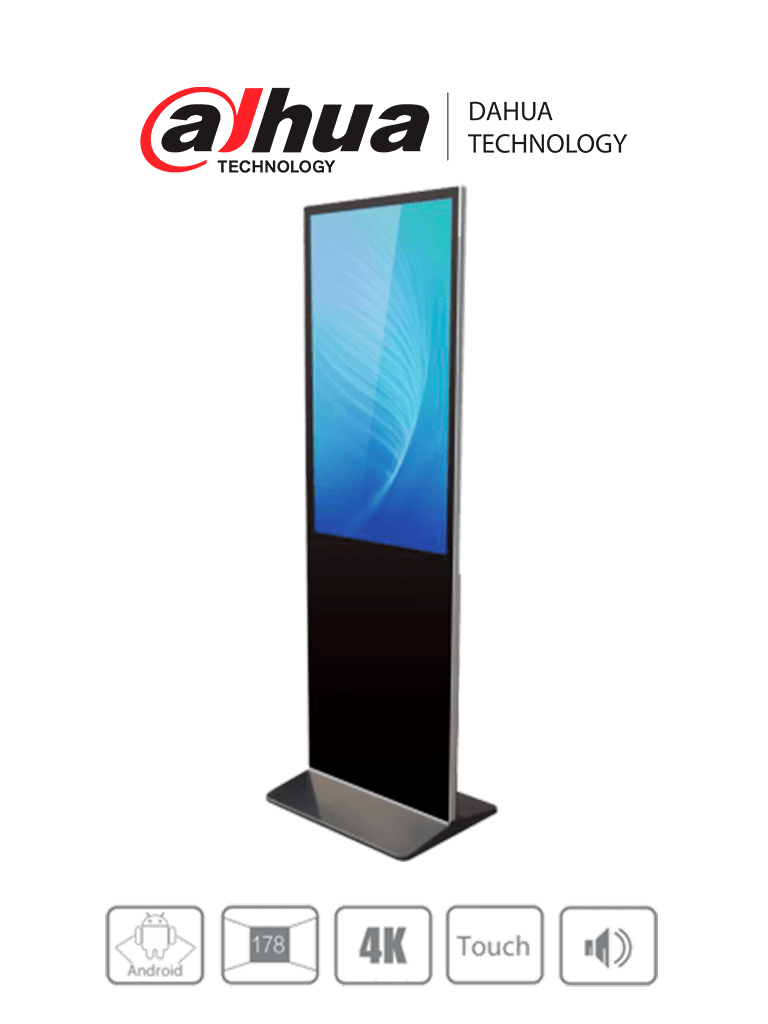 DAHUA LDV55-SAI400TK - Totem de señalización digital de 55" con pantalla Touch Screen. Resolución 4K, 178° de visualización. 