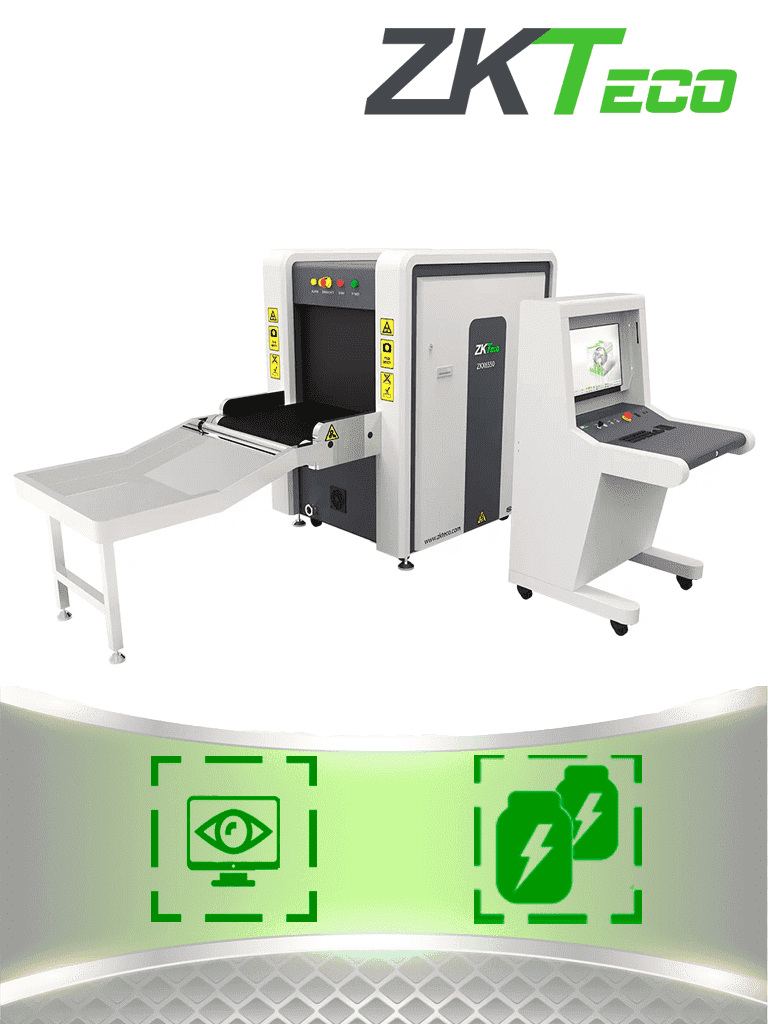 ZKTECO ZKX6550 Máquina de Rayos X con energía doble, túnel para equipaje de 65 x 50 cm, estación de monitoreo, escaneo bidireccional y capacitación en sitio incluida. #MCI2
