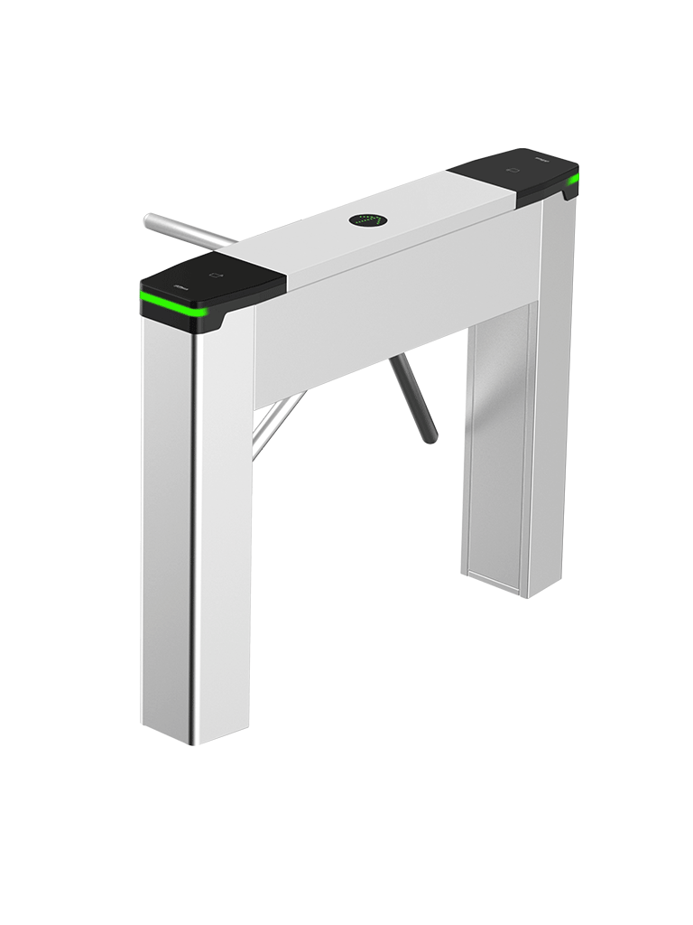 DAHUA DHI-ASGG520T-Es un torniquete peatonal fabricado en acero inoxidable. Ofrece ajuste de tiempo de desbloqueo, indicadores de luz y sonido ajustables, y funciones de emergencia. Incluye lector de entrada/salida y controlador, garantizando seguridad. - Imagen 3