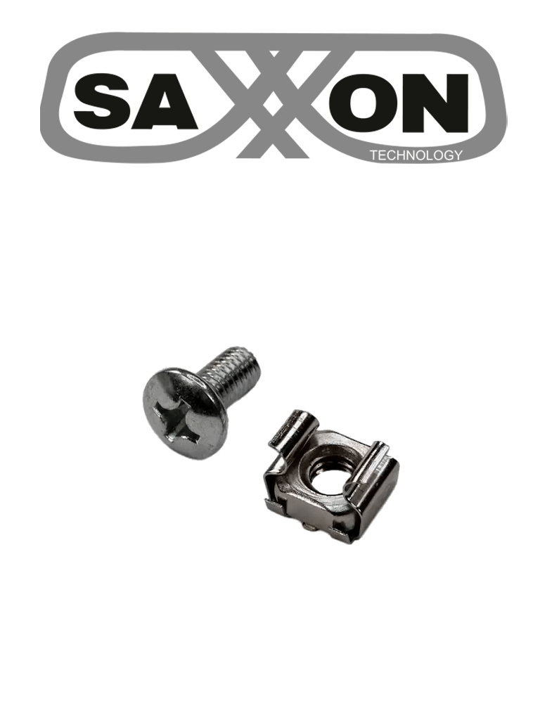 SAXXON SXSCW001- Tornillos de acero inoxidable para Rack / Acero Inoxidable / 12-24 / Bolsa de 50 pz