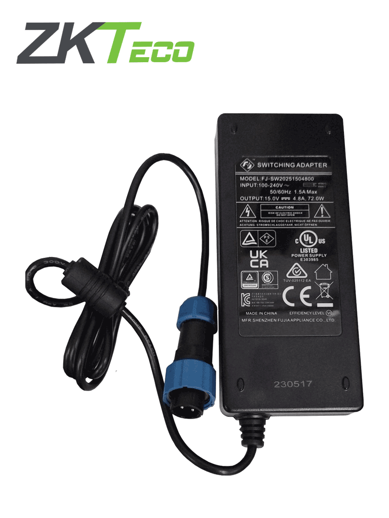 ZKTECO  D4330IP65PADAPTER - Fuente de poder para Arco detector de Metales modelo D4330IP65