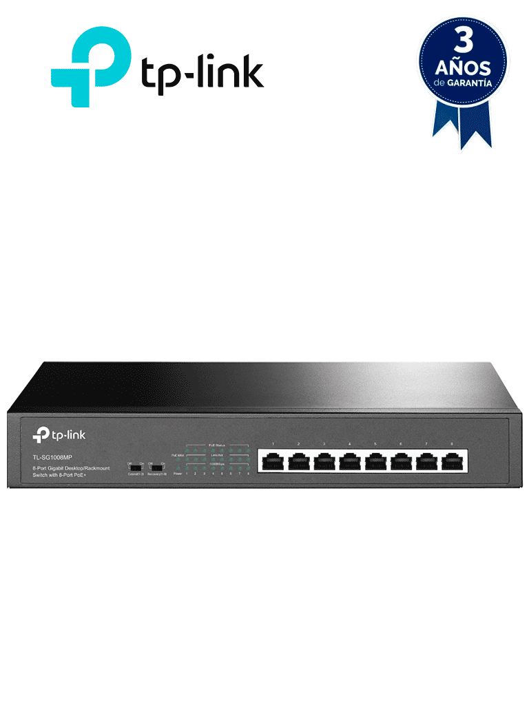 TP-LINK TL-SG1008MP - Switch Gigabit PoE+ no administrable de 8 puertos 10/100/1000 Mbps, para escritorio #TPLM1 #MARTPL1