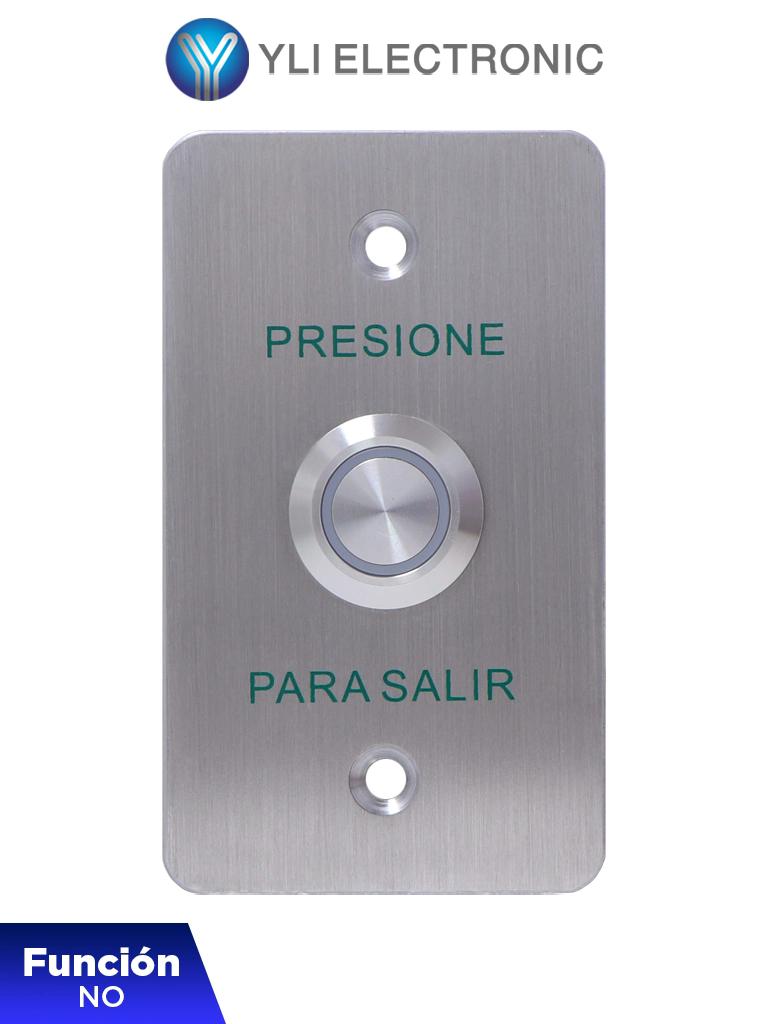 YLI YWP880BLED - Botón de Salida Mecánico, Indicador LED (Verde), Acero Inoxidable, 5-24 VCC, Función NO, Índice Protección IP68 #HD5