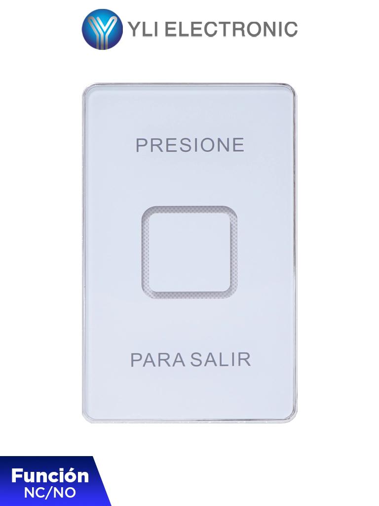 YLI TSK830NCLED - Botón de Salida Táctil, Luz LED, Cristal Templado, Acabado Elegante, 12 VCC, Función NC/NO, Sin Caja de Instalación Requerida #HD5