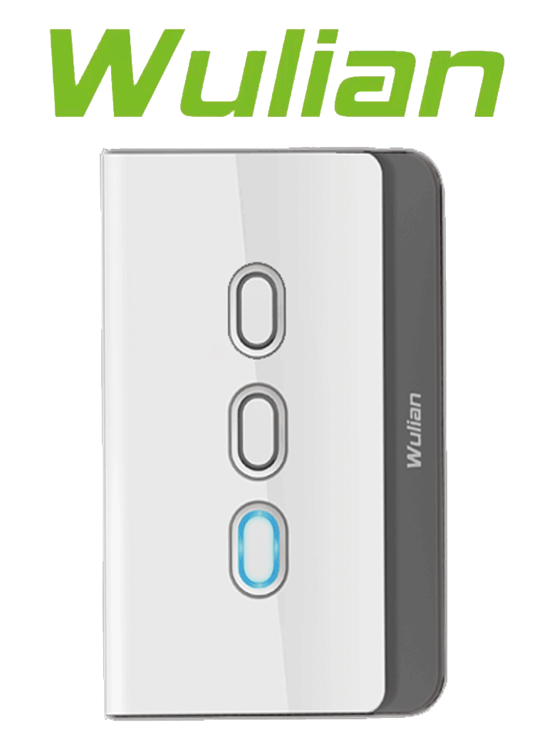 WULIAN SWITCHA3LN - Apagador Inteligente para automatización de control de luces con formato Americano Conexión LN 3 Botones / Administracion remota desde celular con Brain y aplicacion en celular/ Protocolo Zigbee 
