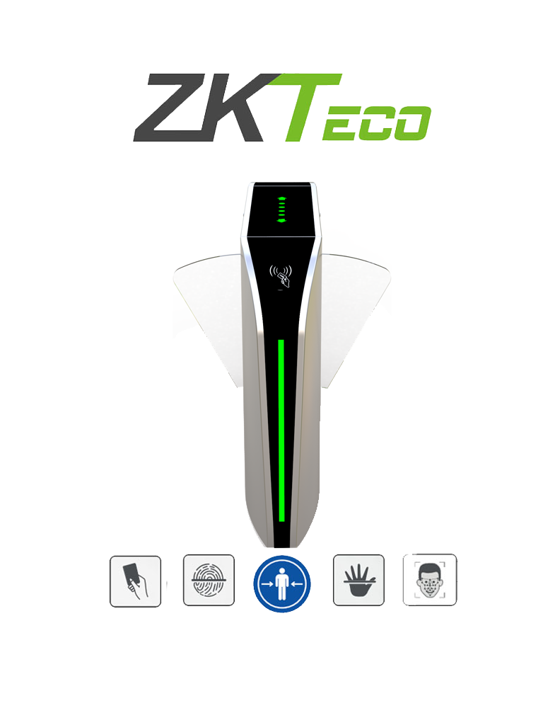 ZKTECO FBL320 - Barrera Peatonal Central Retraible / Acero SUS304 / Aleta de Acrílico / 110V / 35 Personas x Min / Carril 60 cm / Exterior Protegido / 2 millones de Ciclos / Infrarrojos de Seguridad / No cuenta con Lectores y Panel