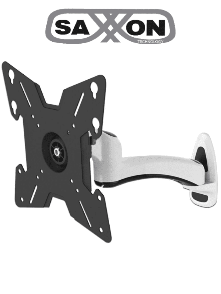SAXXON SXVML20S - Soporte de Pared para Pantallas de 23 a 37 Pulgadas/ Diseño Estético y Elegante/ Soporta 25 Kg de Carga/ Ajuste Horizontal y Vertical/ Distancia a la Pared de Hasta 34 cm/  Aluminio/ VESA 75/ 100/ 200/ Ergonómico/
