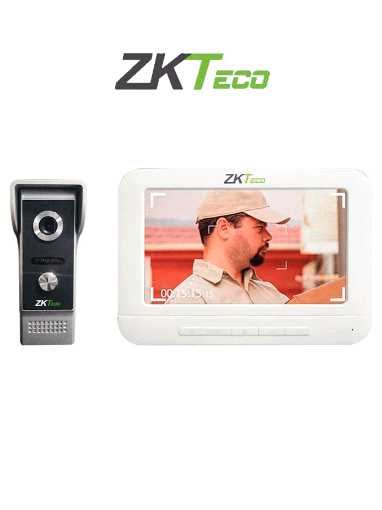 ZKTECO VDP03B3 Kit - Kit de Videoportero Analógico / Monitor de 7 Pulgadas / Frente de Calle con cámara de 1 MP / Angulo de Visión 87° /  Conexión hasta 4 monitores  #VIVA  #SEPMAI