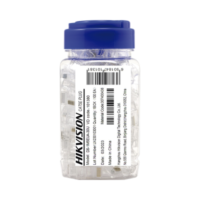 Bote con 100 Piezas de Plug Modular RJ45 / Cat 5e / Chapado en Oro a 30 Micras / Sin Blindaje / Facil Instalación / Uso Interior / Soporta Norma TIA-568B / Cumple con RoHS 2.0 