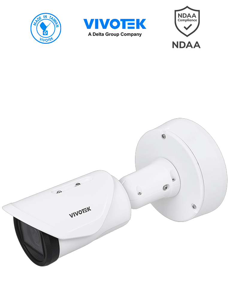 VIVOTEK IB9387-LPR-V3 - Cámara IP bullet exterior ANPR 5 MP, lente varifocal 2.7-13.5mm, WDR PRO, SNV, IR 50m, IP67 e IK10, Lectura hasta 30 Km/h, Compatibilidad Wiegand, ANPR MMC